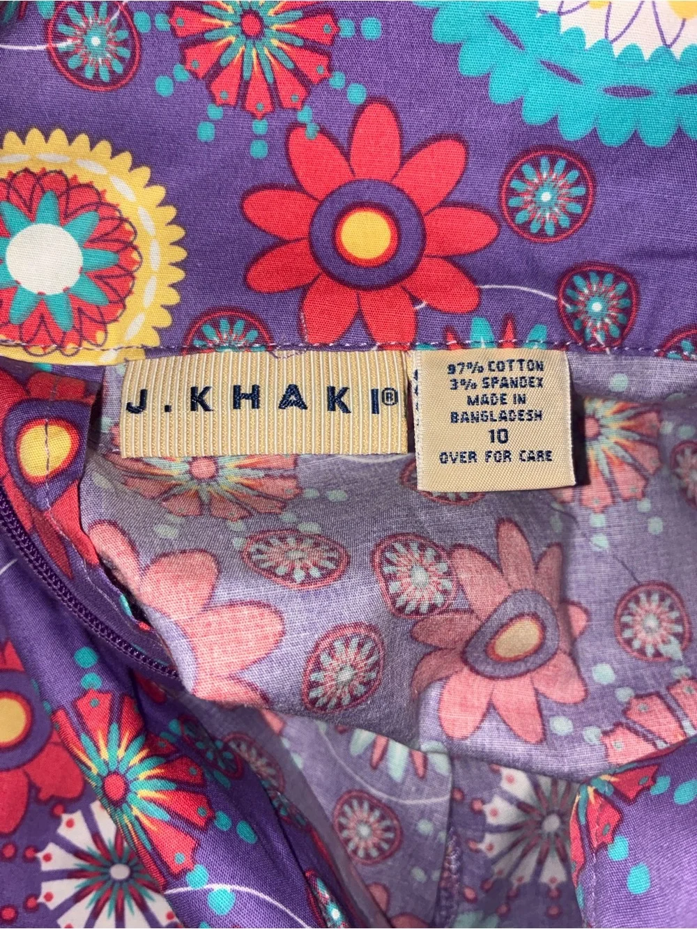 J. Khaki Retro Floral Sleeveless Dress | Girls 10